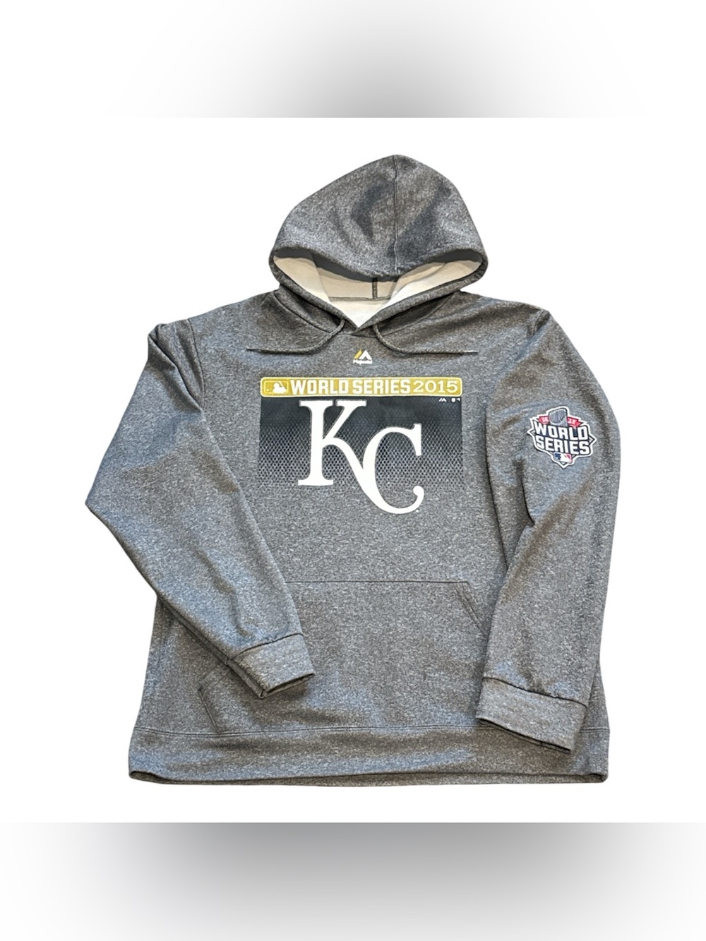 Majestic Kansas City Royals 2015 World Series Hoodie Sweatshirt Mens Medium